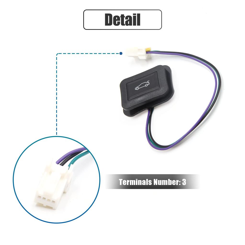 Uxcell Trunk Release Switch Plastic Automotive Rear Trunk Lid Release Opener Button Assembly 3-Terminal