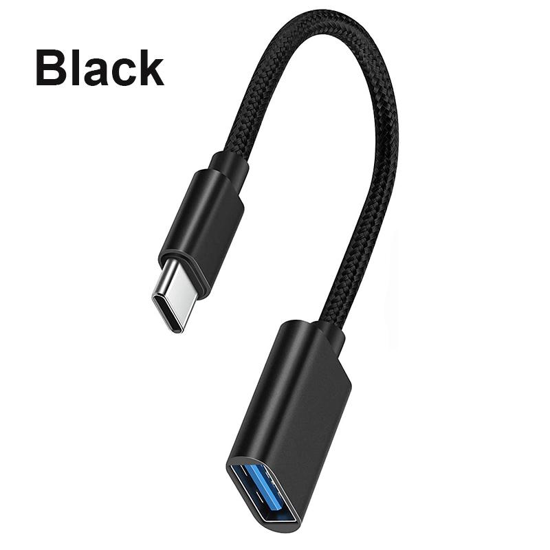 

Кабель-адаптер OTG Type C USB-адаптер типа C для Xiaomi Samsung S20 Huawei OTG Кабель-переходник для передачи данных для MacBook Pro чёрный