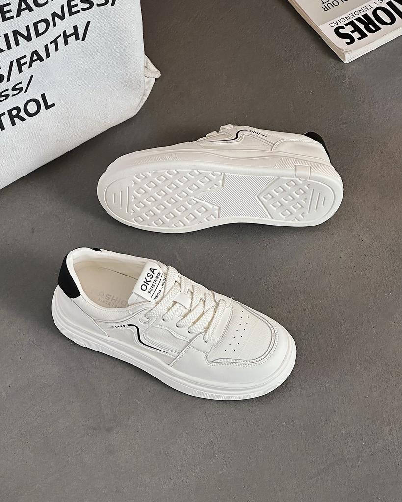 Little white shoes women's 2025 summer new shoes leather flat-bottomed casual board shoes women's one-pedal lazy shoes trendy and versatile