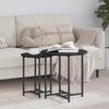 Side Table Set 2 Pcs Black Oak Look
