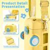 Water Bottle For Kids, Bus Shape Car Water Bottle with Straw For Kids, Portable Kid Water Cup with Shoulder Strap 500 ML