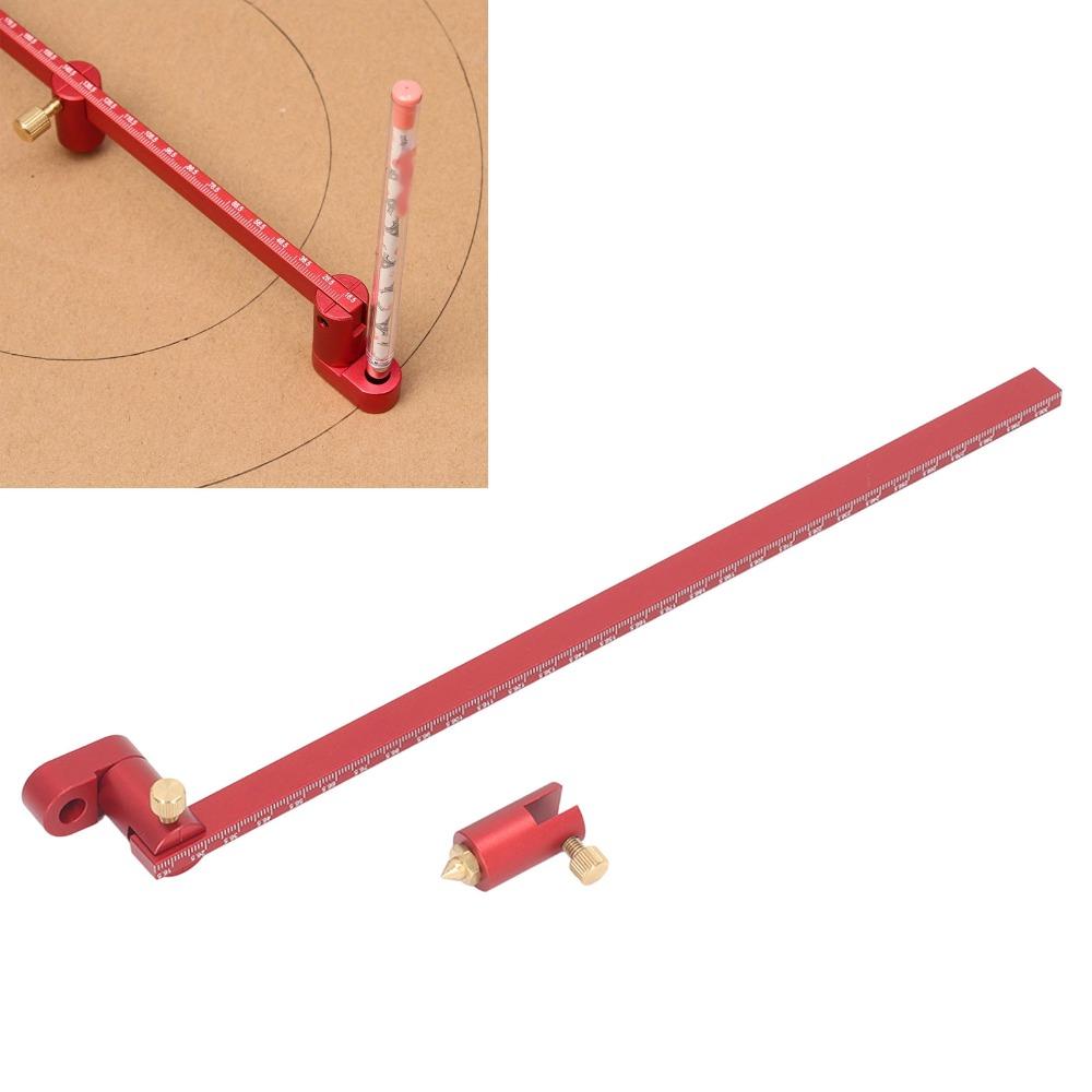 Red Anodized Finish Woodworking Compass Tool Center Finder Tool for DIY, Carpentry and Design