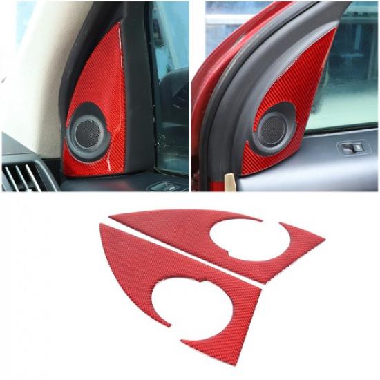 Red Carbon Fiber Door Speaker Panel Cover For Land Rover Freeland2 LR2 07-12
