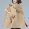 Beige Windjacke frauen Mid-Länge Trenchcoat Frühling und Herbst Neue Koreanische Lose Mit Kapuze Schwarze Jacke Weibliche Oberbekleidung
