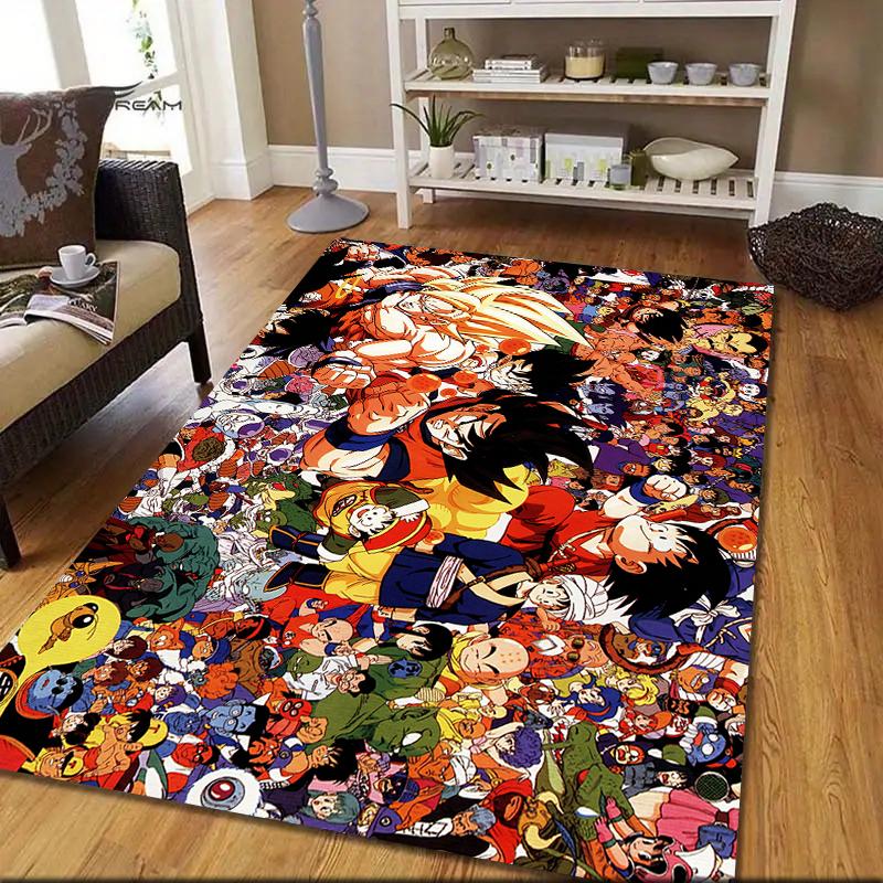 Dragon Ball Pattern Square Carpet,Area Rug,Carpet Rug for Living Room Bedroom Sofa Playroom Decor,Non-slip Floor Mat,Holiday Birthday Gifts