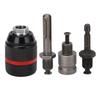 2-13mm Keyless Threaded Metal Drill Chuck, Hex Shank/SDS/Square Quick Grip Adapter, Chuck for Drill Bits Screwdriver Tap&Sockets