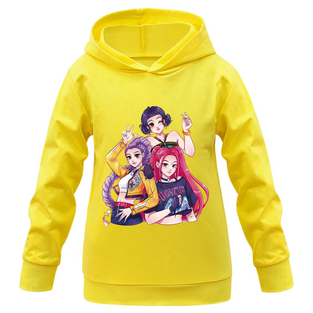Kids Girls Anime Cartoon K-POP Rumi Zoey Mira Printed Casual Long Sleeves Sweatshirt Hoodies