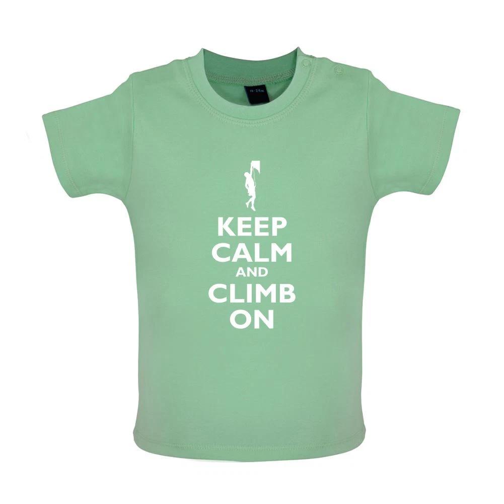 Keep Calm and Climb On - Baby T-Shirt / Babygrow - Climbing Rock Mountain 160