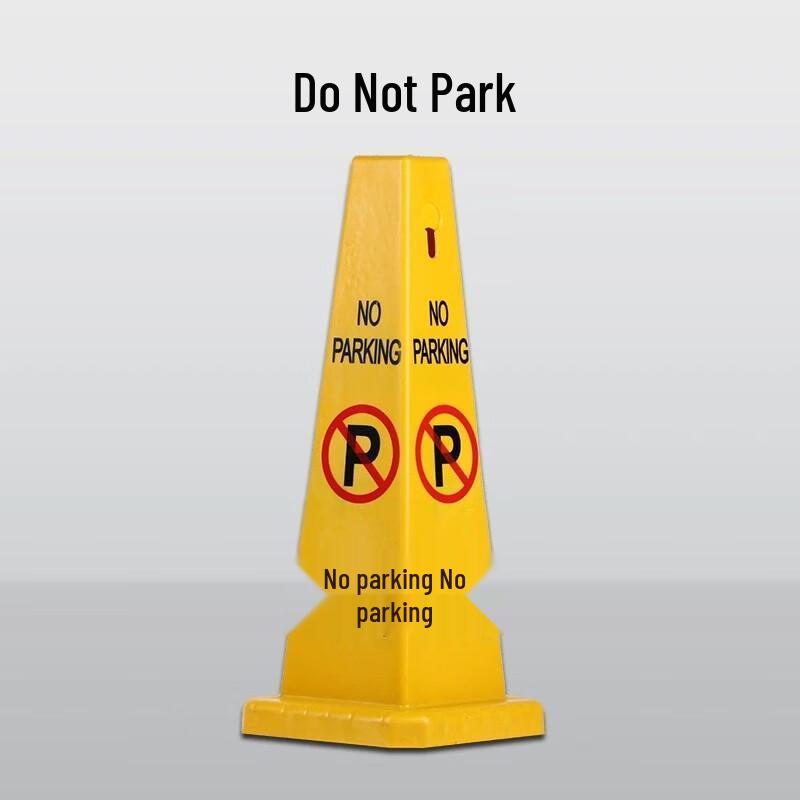 Plastic Yellow No Parking Square Traffic Cone
