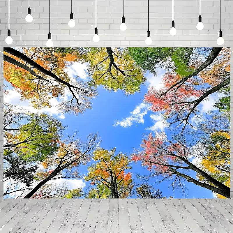 

Seasonal Treetop Backdrop with Autumn Leaves for Family Photoshoot and Fall Festival Events 47.2x31.5inch/120*80cm