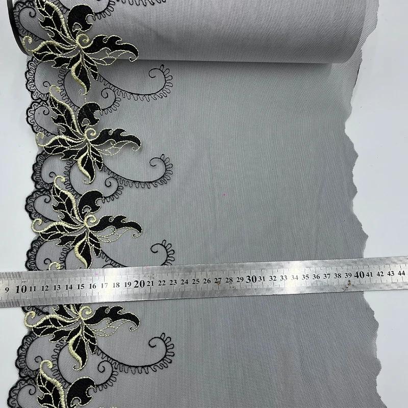 

1/3 Yard tul bordado Flower Embroidery Lace Fabric tela fallera Screen Bottom Polyester Yarn Pressed DIY Accessories Decoration 1Yard