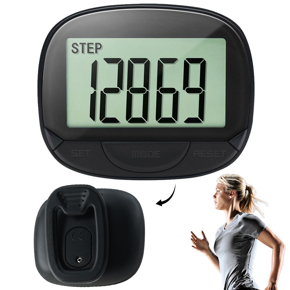 Clip-On Pedometer Step Counter Digital Display Electronic Pedometer Large Screen Multifunctional for Outdoor Sports