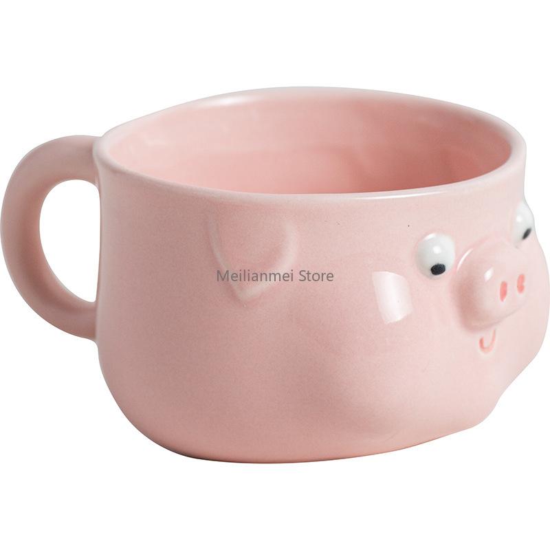 Cute Pink Pig Ceramic Tableware Mug Bowl Irregular Plate Household Disc Kitchen Supplies Main Course Decorative Tableware Plates