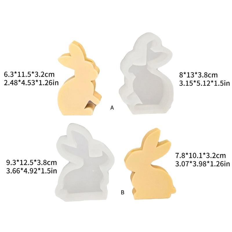 Rabbit Candlestick Silicone Mold Gypsum Plaster Mold Easter Candle Holder Molds for DIY Jewelry Organizer Home Decor