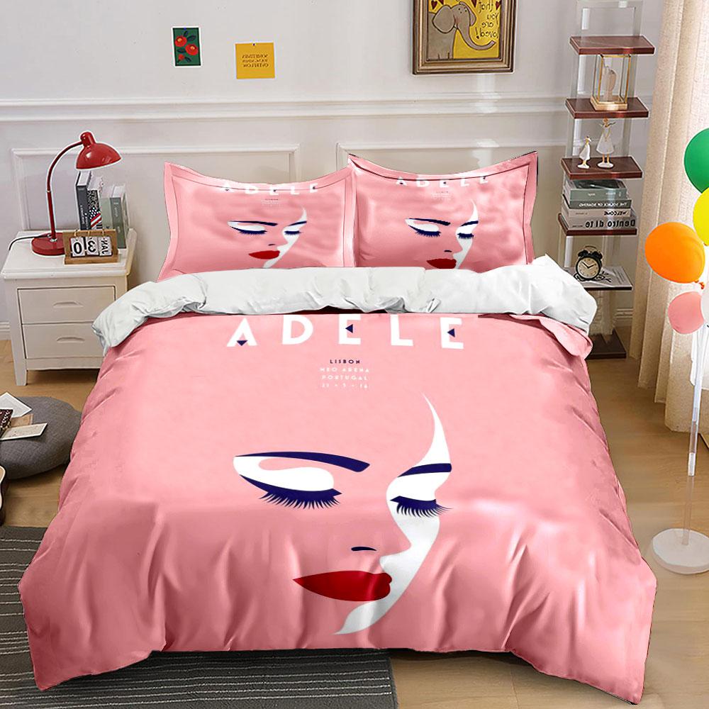 Elegant Pink Face Print Set Bedding Duvet Cover Set Duvet Cover Pillowcases  (1*Duvet Cover 2*Pillowcases, without duvet insert)