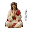 Hand Painted Jesus Figures Religious Resin Sculpture fear not, for I am with you Jesus Resin Desk Companion Figurine