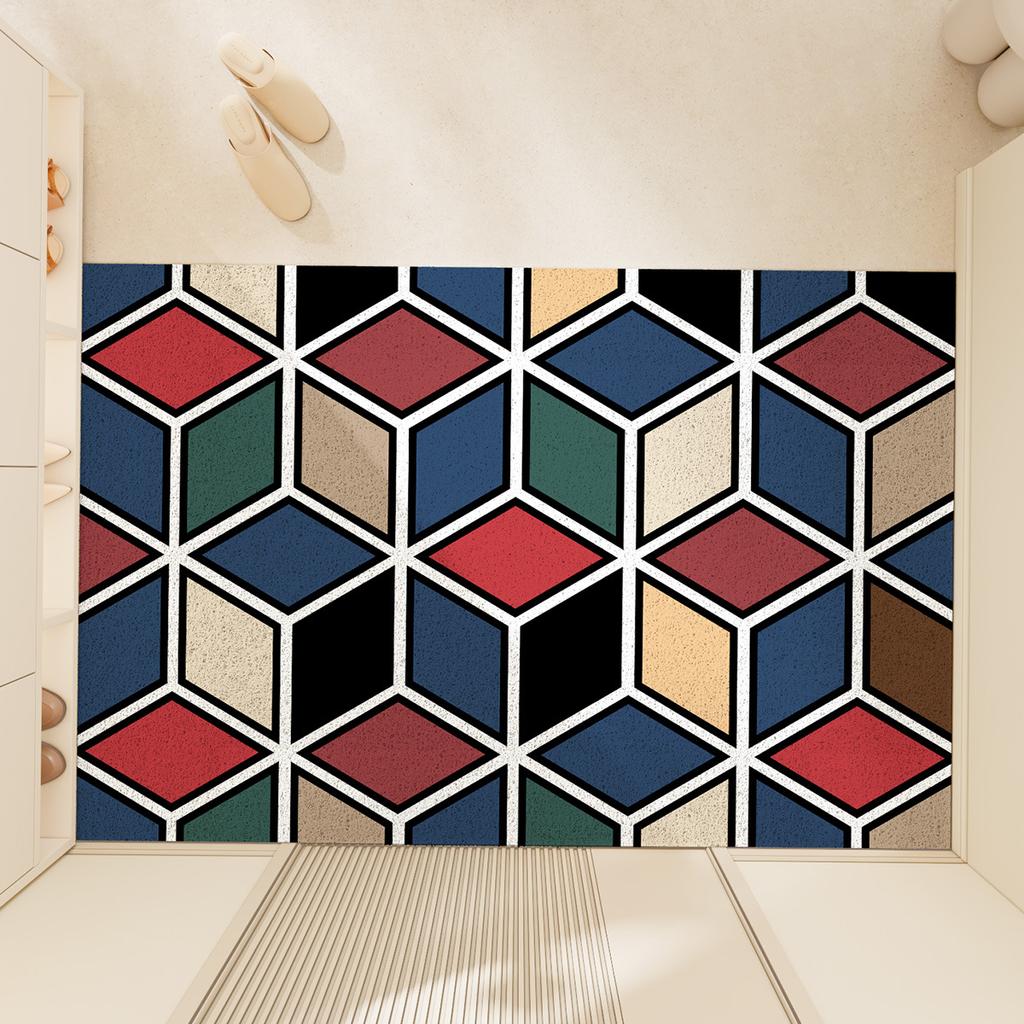 Small Fresh Household Entrance Door Scraping Mud Dirt Mat Silk Ring Entrance Door Household Dirt Resistant Wear-resistant Carpet