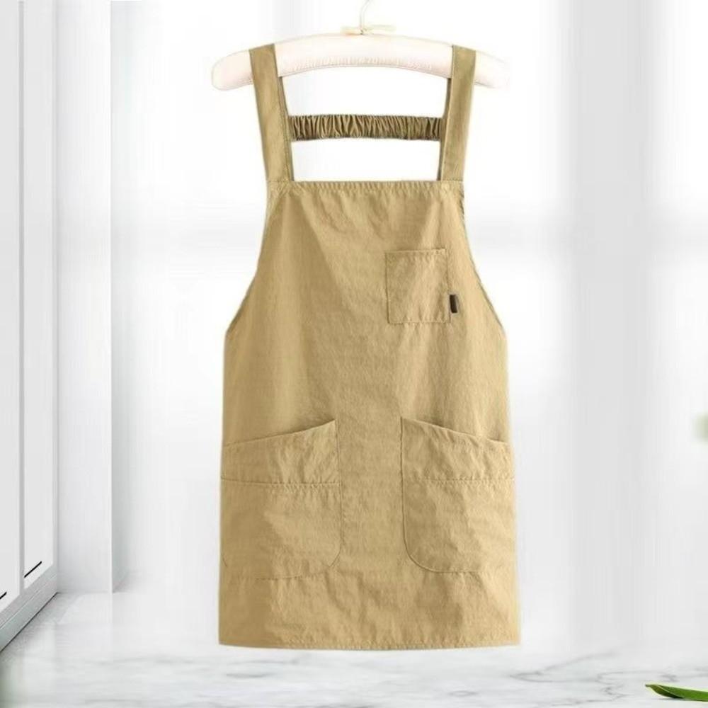 Oil-Proof Sleeveless Apron with Pocket Dirt-Resistant Workwear Simple Vest-Style Apron  Baking