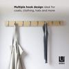 Official Umbra Wall Wall Hanger Storage Flip Natural Hooks, Hooks, Wooden, Modern, Casual, Organizing, Space-Saving, 8-Row Hook, 2318858390,