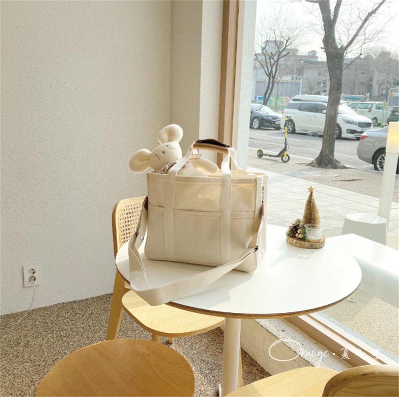 Multifunctional Mother & Baby Canvas Shoulder Bag - Korean Style Fashion Stroller Bag