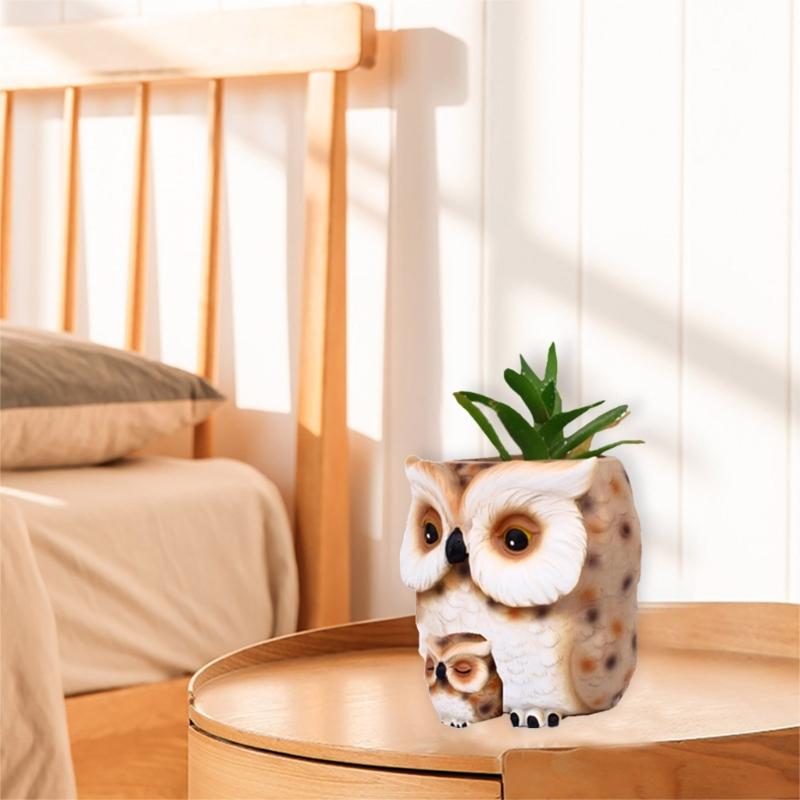 Mother and Son Cat Owl Silicone Mold Flower Epoxy Resin Casting Mold Succulent Vase Cement Mold Candle Holder Mold