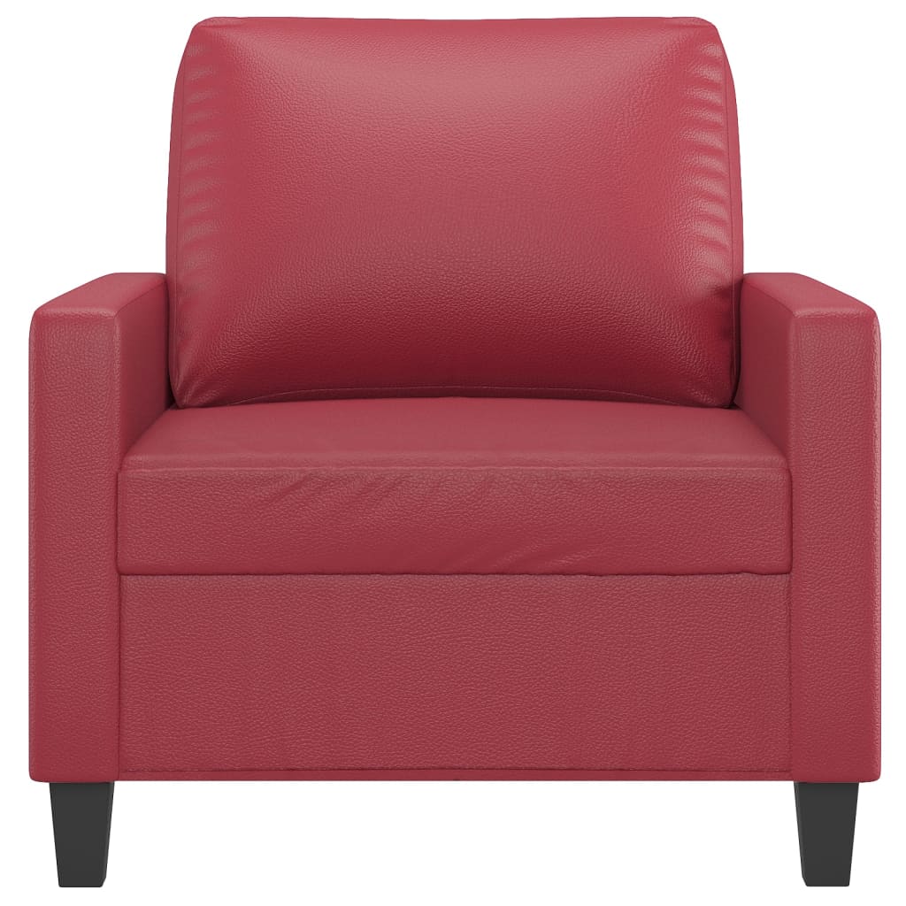 Armchair Burgundy 60 Cm Artificial Leather