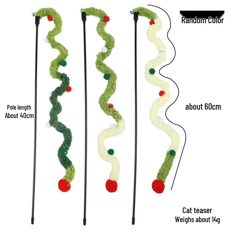 Plush Feather Cat Teaser Stick with Bell - Stress Relief and Fun Self-Entertainment Toy