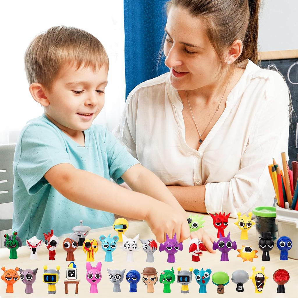 MORISHOP Spranky Figures, Doll Toys, Collectibles, Figures, Plastic Models, Game Characters, Character Collections, 3-4cm Tall (48-Pack) [Used]
