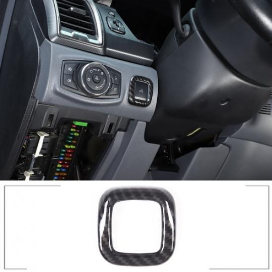 ABS Carbon Fiber Engine Hood Switch Button Frame Trim For Ford Ranger 2015-21