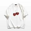 2024 Beautiful Cherry Print Summer T-Shirt Streetwear Gothic Harajuku Letter Graphic TShirt Vintage Crop Top Women's Y2K Clothes