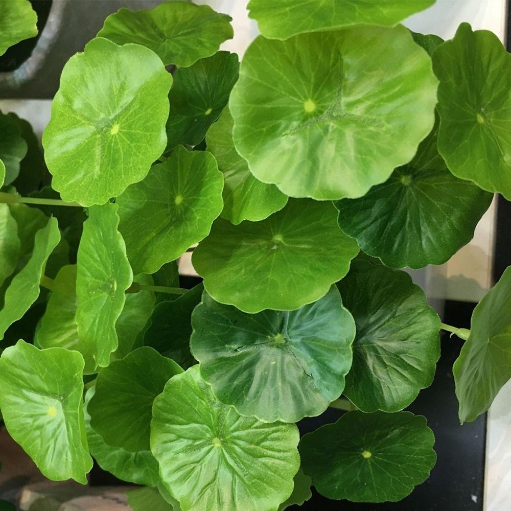 9 Heads Artificial Lotus Leaf Small Fake Plants Simulation Money Grass  Wedding Party