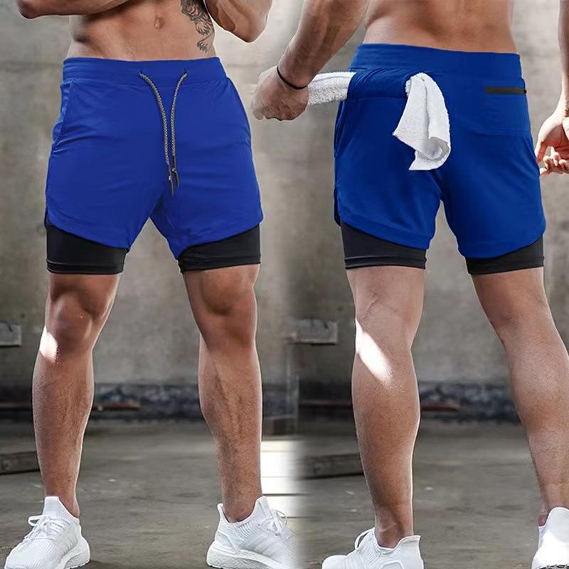 Summer Men's Casual Running Shorts - Multi-Pocket, Double Layer, Plus Size Fitness