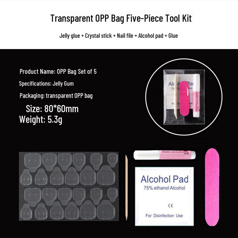 

5-Piece Wearable Nail Manicure Kit with Jelly Glue