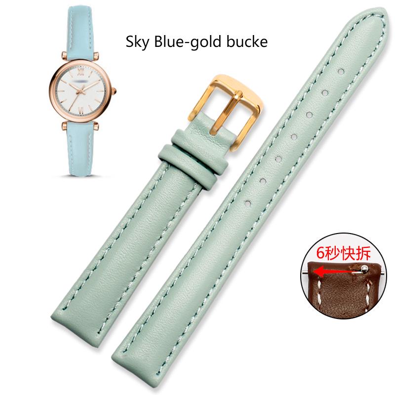 12mm 14mm 16mm 18mm 20mm Men Women Genuine Leather  Watch Band For Casio Fossil DW Folli Follie Watch Strap Bracelet Accessories