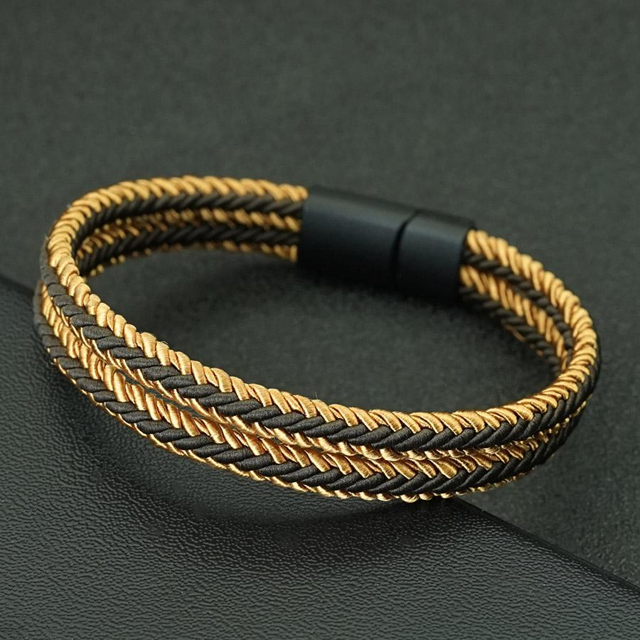 Noter Grade A Ethnic Fabric String Bracelet For Men Double Layer 6 Colors Available Sports Sweat Absorbent Braslet Bangle Hombre