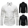 Heren Mode Losse Grote Maat Bloemen Jacquard Lange Mouw Casual Overhemd