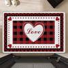 Weaving Texture Valentine Day Floor Mat Soft Beautiful Romantic Heart Anti Slip Mat Quick Dry Convenient Rose Door Mat Entryway