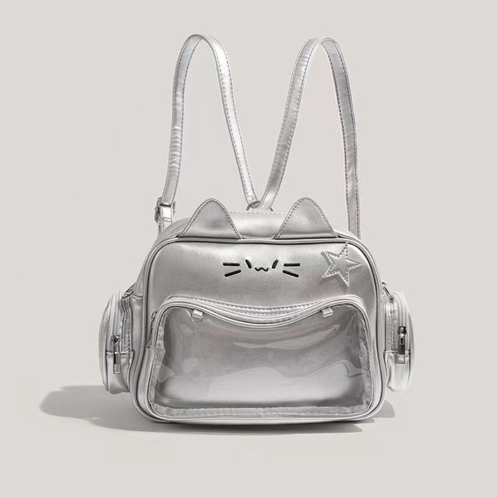 Adge Display Cute Cat Itabag JK Kawaii Y2K Shoulder Bag Creative Transparent Pocket Bag Outdoor