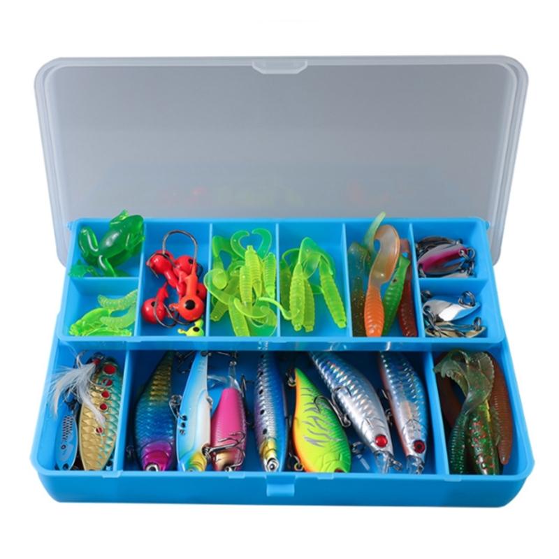 Double Layer Fishing Tackle Box Jig Head Spinner Hook Baits Tool Case Lures Hook Storage Organizers Easy to Use