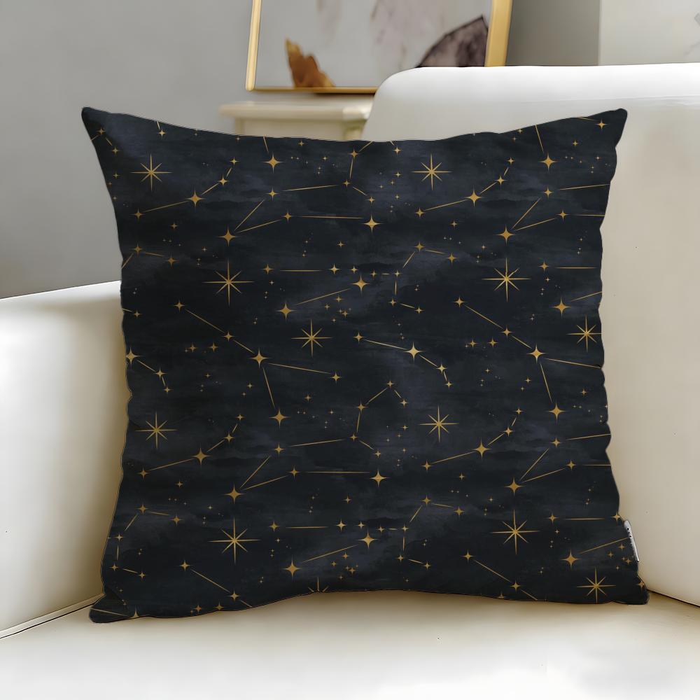 Constellation Pattern Cushion Cover Soft & Easy-Wash Pillow Case – Versatile For Couch, Bed, Travel And Office
