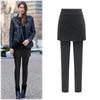Women's Plus Size Fleece-Lined Hip-Wrap Culottes Leggings - Warm, Slimming, Small Leg Fit for Autumn/Winter