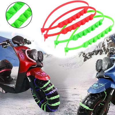 Motocyklová pneumatika Protiskluzová vázací páska Zimní pneumatika pro elektrokolo Protiskluzové sněhové řetězy Univerzální kolo na motorku Bicykl Skútr Kolo Sněhový pás