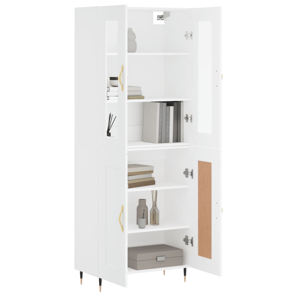 Highboard White 69.5 x 34 x 180 cm Particleboard