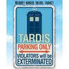 """Pouze parkování pro Tardis" Retro Sci-Fi kovová cedule - Doctor Who Nástěnná dekorace, Zákaz vstupu Dekorace pro dětský herní pokoj Vnitřní Venkovní"""