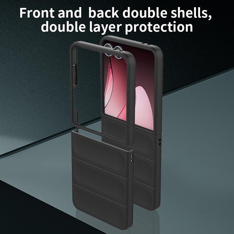For Samsung Galaxy Z Flip 7 Case Anti-Slip Anti-Fingerprint Shockproof PC Hard Raised Lips Protection Foldable Phone Back Cover