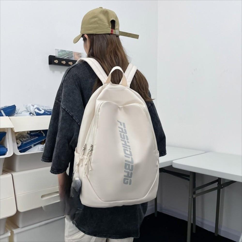 Fashion Large Capacity School Backpack Letter Lightweight Student Backpack Waterproof Book Bag