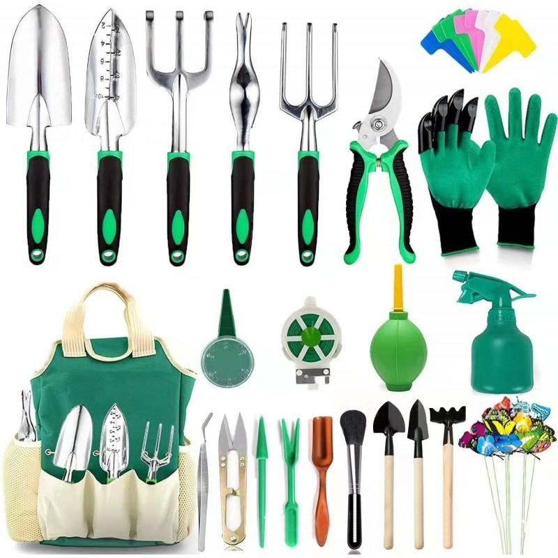 23-Piece Garden Tool Set With Spray Bottles Pruning Shears Gloves Weeding Tools Home Gardening