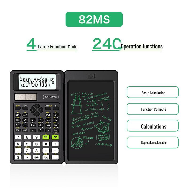 

Многофункциональный научный калькулятор NEWYES с планшетом для письма для студентов и экзамена CPA English - Black
