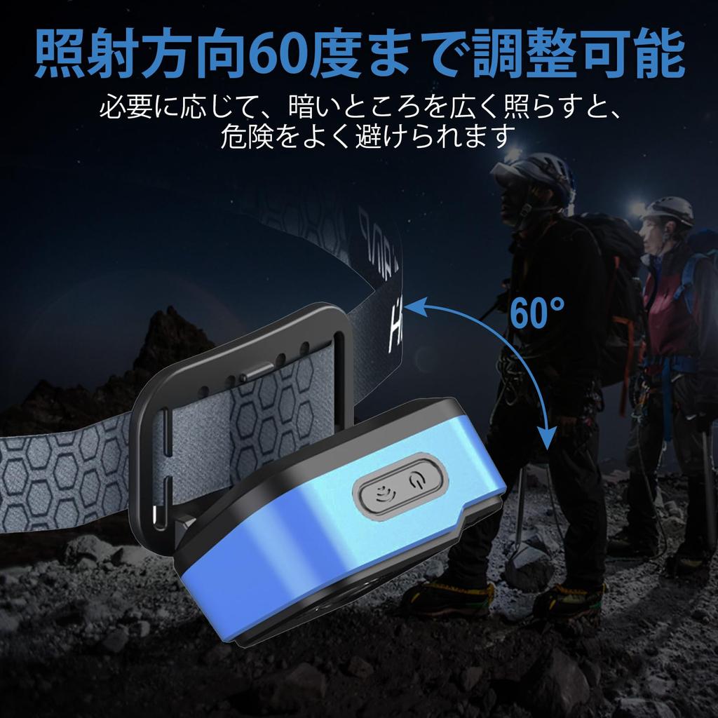 NGOKPYD Rechargeable LED 500 High Sensor 4 Modes Warm Headlamp with Battery Level Beam Angle IPX4 Ideal for and Outdoor Headlight, Lumens, Brightness,