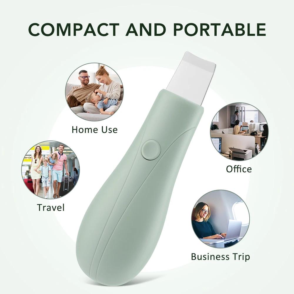 Mini Skin Scrubber Portable Vibration Skin Lifting Massager Face Spatula Blackhead Remover Facial Deep Cleansing